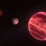 CD-35 2722系统示意图：恒星（左）被褐矮星（右下）环绕，中心是木星质量的系外卫星候选