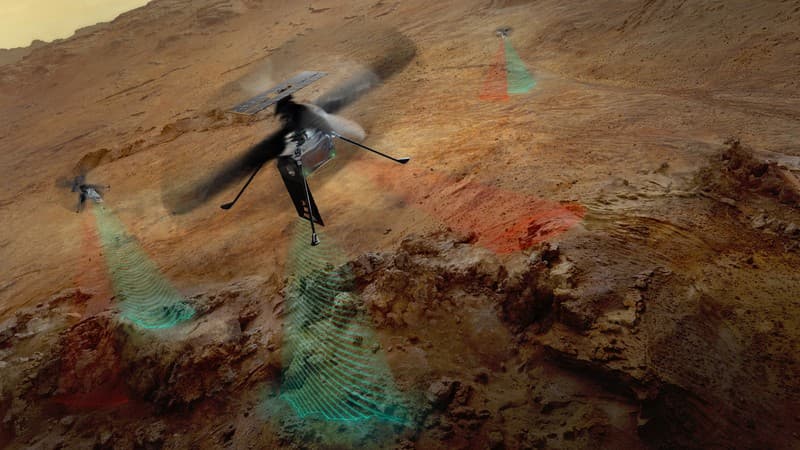 NASA工程师在实验室测试用于火星直升机的柔性织物雷达天线