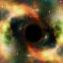 活跃星系核外围尘埃盘孕育行星的艺术想象图